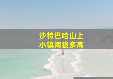 沙特巴哈山上小镇海拔多高