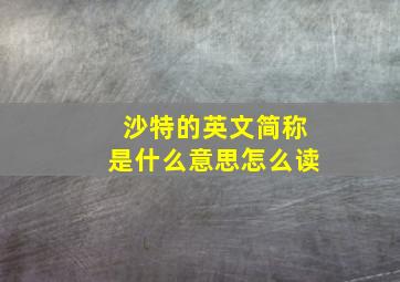 沙特的英文简称是什么意思怎么读