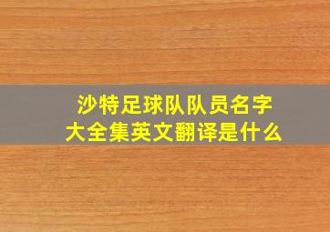 沙特足球队队员名字大全集英文翻译是什么