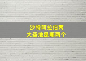 沙特阿拉伯两大圣地是哪两个