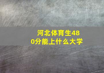 河北体育生480分能上什么大学