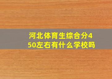 河北体育生综合分450左右有什么学校吗