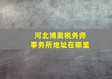 河北博奥税务师事务所地址在哪里