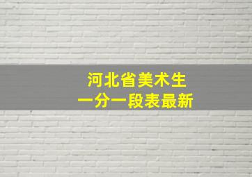 河北省美术生一分一段表最新