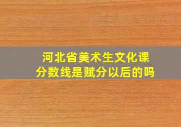 河北省美术生文化课分数线是赋分以后的吗