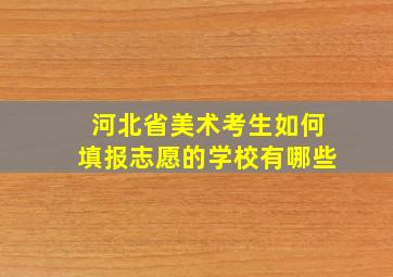 河北省美术考生如何填报志愿的学校有哪些