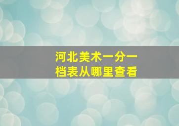 河北美术一分一档表从哪里查看