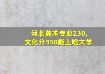 河北美术专业230,文化分350能上啥大学