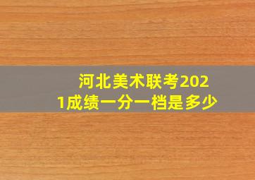 河北美术联考2021成绩一分一档是多少