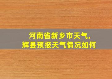 河南省新乡市天气,辉县预报天气情况如何