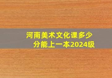 河南美术文化课多少分能上一本2024级