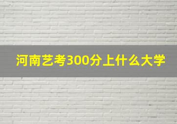 河南艺考300分上什么大学