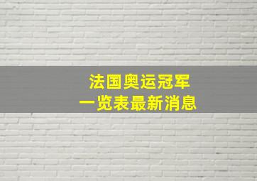 法国奥运冠军一览表最新消息