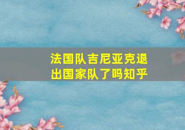 法国队吉尼亚克退出国家队了吗知乎