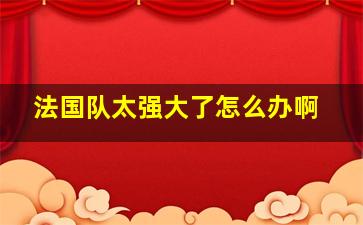 法国队太强大了怎么办啊