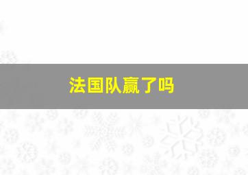 法国队赢了吗