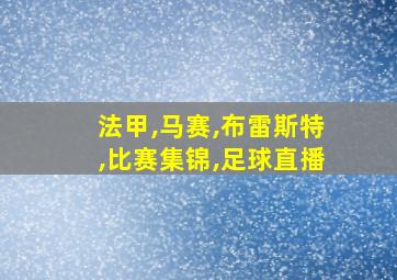 法甲,马赛,布雷斯特,比赛集锦,足球直播