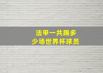 法甲一共踢多少场世界杯球员