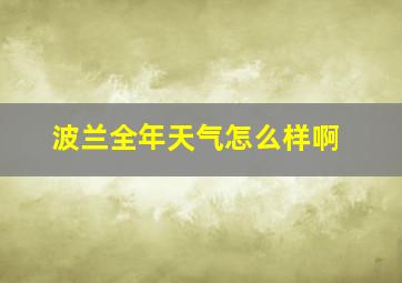 波兰全年天气怎么样啊