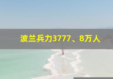 波兰兵力3777、8万人