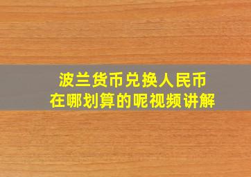 波兰货币兑换人民币在哪划算的呢视频讲解