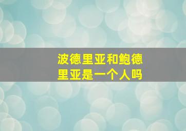 波德里亚和鲍德里亚是一个人吗