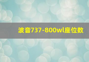 波音737-800wl座位数