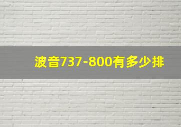 波音737-800有多少排