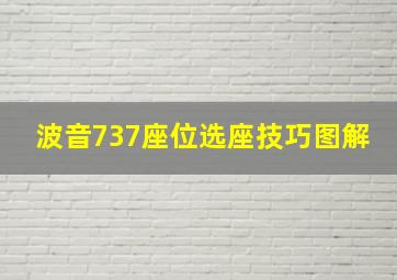 波音737座位选座技巧图解