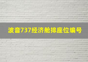 波音737经济舱排座位编号