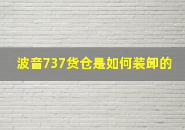 波音737货仓是如何装卸的