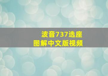 波音737选座图解中文版视频