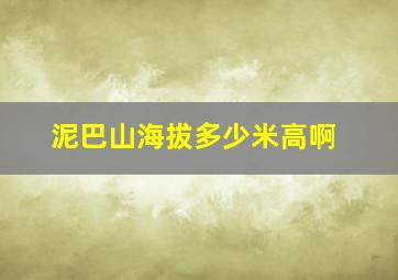 泥巴山海拔多少米高啊