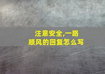 注意安全,一路顺风的回复怎么写