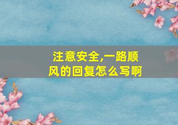 注意安全,一路顺风的回复怎么写啊