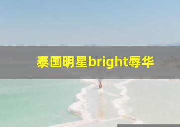 泰国明星bright辱华