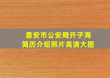 泰安市公安局亓子海简历介绍照片高清大图