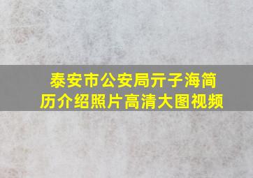 泰安市公安局亓子海简历介绍照片高清大图视频