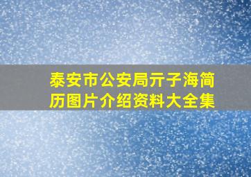 泰安市公安局亓子海简历图片介绍资料大全集