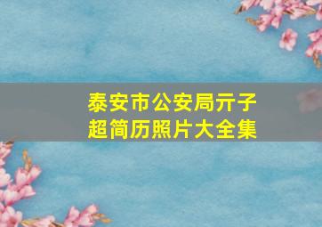 泰安市公安局亓子超简历照片大全集