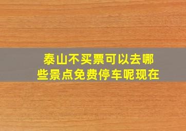 泰山不买票可以去哪些景点免费停车呢现在