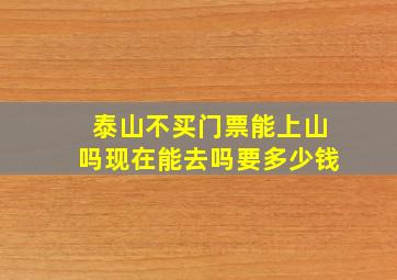 泰山不买门票能上山吗现在能去吗要多少钱