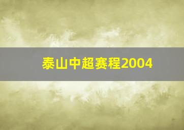 泰山中超赛程2004