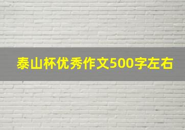 泰山杯优秀作文500字左右