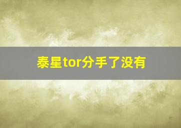 泰星tor分手了没有