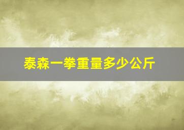 泰森一拳重量多少公斤