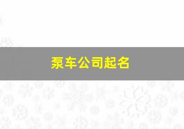 泵车公司起名