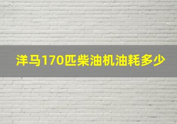 洋马170匹柴油机油耗多少