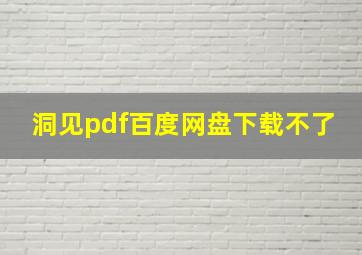 洞见pdf百度网盘下载不了