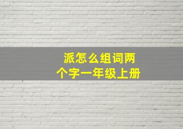 派怎么组词两个字一年级上册